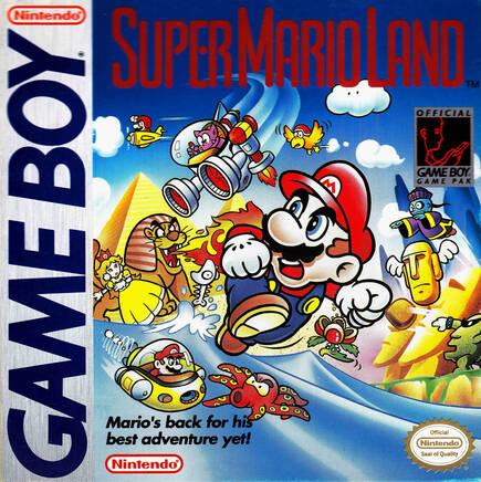 Super Mario Land (1990), mostrando un Mario inusualmente enfadado en su portada.