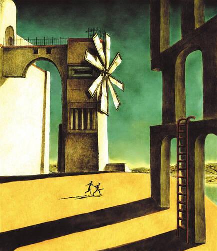 Ueda pint� la car�tula europea inspir�ndose en los paisajes de Giorgio de Chirico.