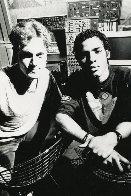 John Foxx y Tim Simenon en el estudio, durante la �poca de Nation 12.
