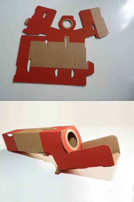 Es agradable y relajante marcar los dobleces del cart�n y despu�s ir montando las piezas. Esta, en concreto, es parte de las palancas del volante de coche.