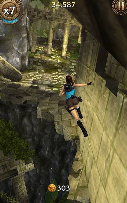 Los elementos de �parkour� vuelven a estar presentes en un videojuego. En una app tan r�pida y fren�tica como �Relic Run� cuajan bastante bien con la mec�nica.