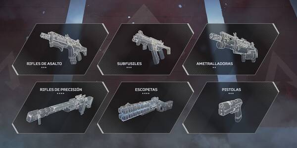Resultado de imagen de tipos de armas de apex legends