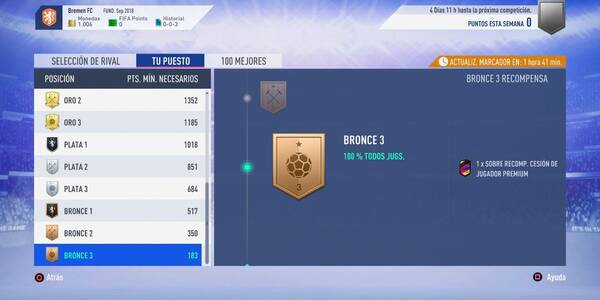 FIFA 19: TODAS las Recompensas de Squad Battles en Ultimate Team