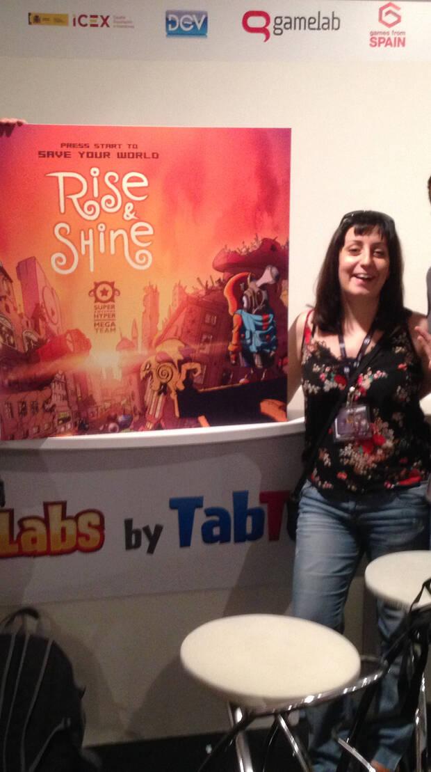 Enseñando 'Rise & Shine' en Gamelab en 2014.