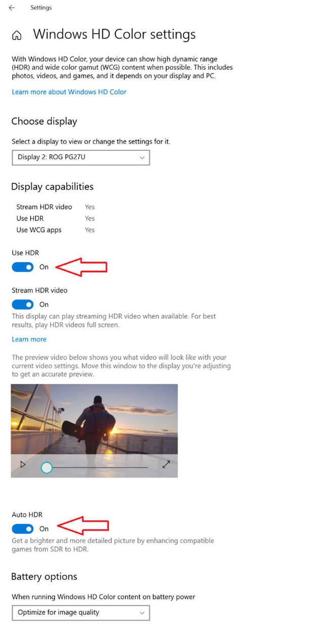 Activar Auto HDR en Windows 10