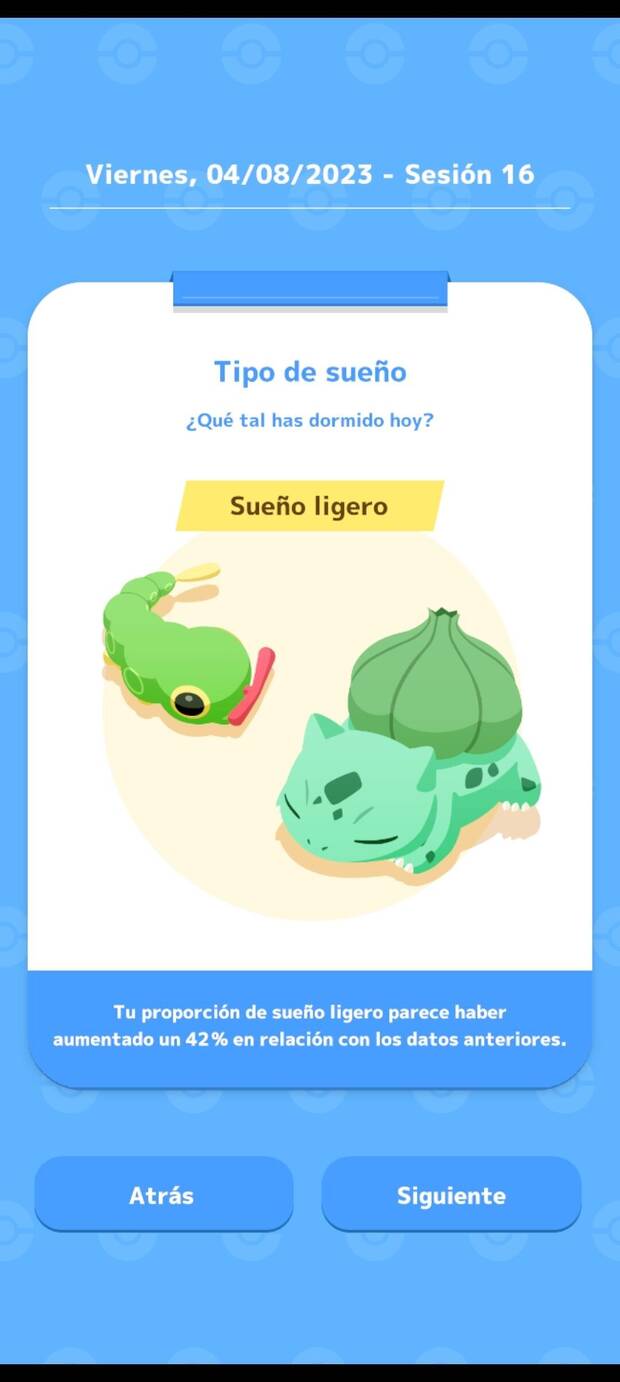 El tipo de sueño que haya predominado en nuestro descanso decidirá que Pokémon son los que aparecen en cada estudio del sueño.