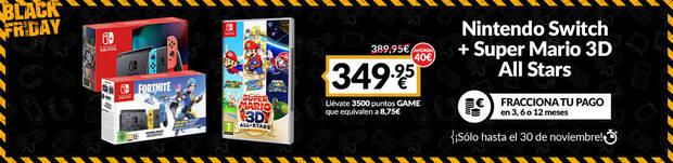 Oferta de Nintendo Switch por el Black Friday en GAME