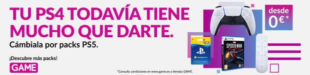 Pack de Bienvenida destacado al cambiar PS4 en GAME.