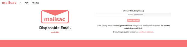 Web de correo desechable Mailsac