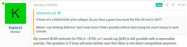 Un insider habla sobre el precio de PS6