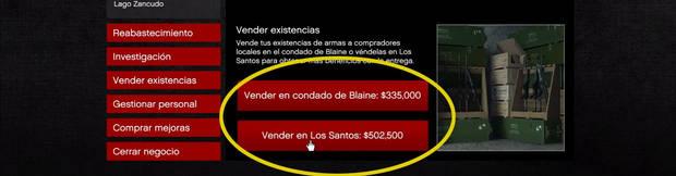 GTA Online - Vender las armas en el tráfico de armas