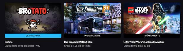 Juegos gratis Epic Games Store hasta el 5 de diciembre de 2024