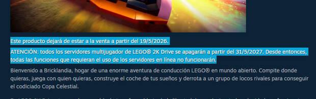 LEGO 2K Drive será retirado de la distribución digital muy pronto