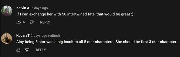 Comentarios contra la llegada de Aloy a Genshin Impact.