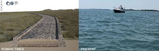 La calzada romana encontrada en Venecia