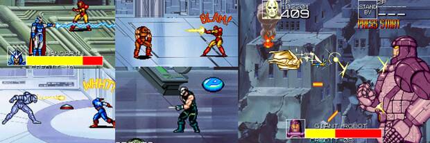 Algunos de los villanos cl�sicos Marvel que aparec�an en la placa: el Mandar�n, Juggernaut, Ultr�n, Calavera� y ojo a ese enorme Centinela.