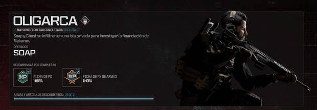 CoD Modern Warfare 3 (2023) - Misión de Campaña Oligarca y sus recompensas