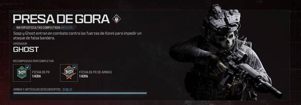 CoD Modern Warfare 3 (2023) - Misión de Campaña Presa de gora y sus recompensas