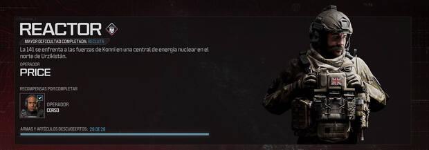 CoD Modern Warfare 3 (2023) - Misión de Campaña Reactor y sus recompensas