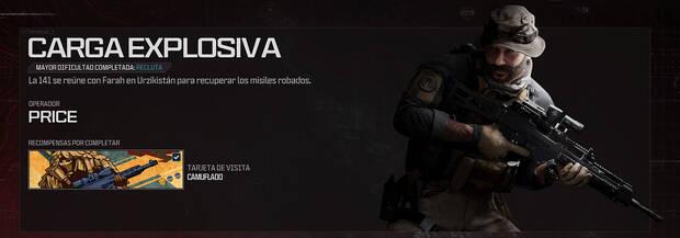 CoD Modern Warfare 3 (2023) - Misión de Campaña Carga explosiva y sus recompensas
