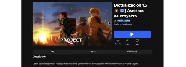 Mejores juegos de Roblox: Project Slayers