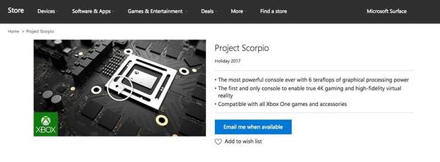 Microsoft estrena pgina de Project Scorpio Imagen 2