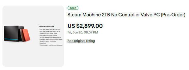 Steam Machine en la reventa duplica su precio oficial de Valve