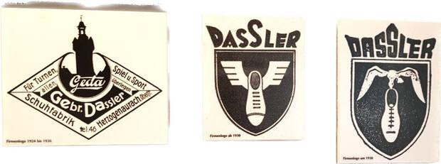 Logos originales de la empresa de Adolf Dassler entre 1924 y 1949