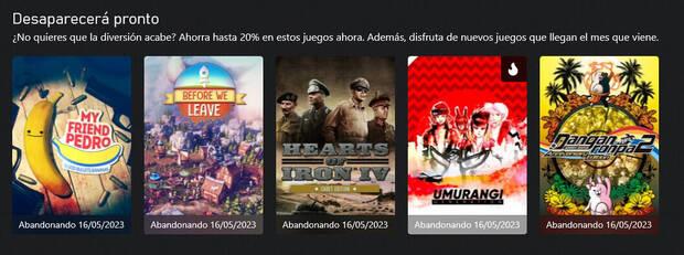 Juegos que abandonan Xbox Game Pass en mayo.