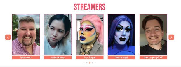 Streamers que participarn en Season of Pride 2021.