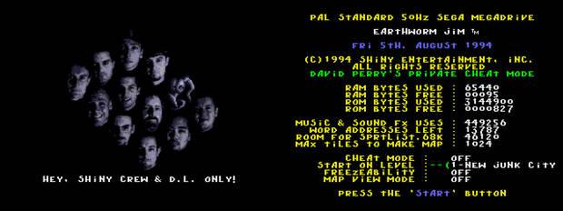 El juego ten�a un mont�n de trucos. Si introduc�as una combinaci�n de teclas desde la pausa pod�as acceder a este Debug Mode.