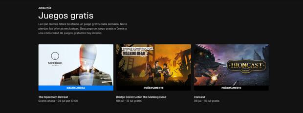 Nuevos juegos gratis en Epic Games Store.