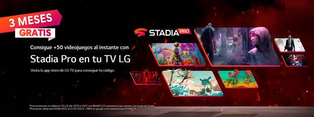 Stadia Pro: Tres meses gratis con televisores LG.