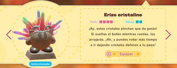Kirby y la tierra olvidada - Habilidad Erizo cristalino