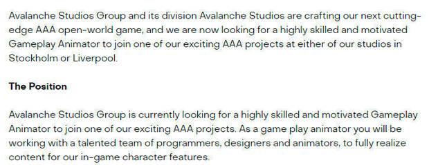 Avalanche Studios nuevo AAA mundo abierto en desarrollo posible Just Cause 5
