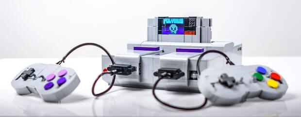 Rplica de SNES con piezas LEGO.