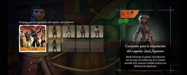 Sea of Thieves - Objetos de Piratas del Caribe: conjunto para la tripulación de Jack Sparrow