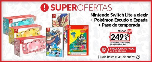 Pack de Switch Lite de oferta en GAME.