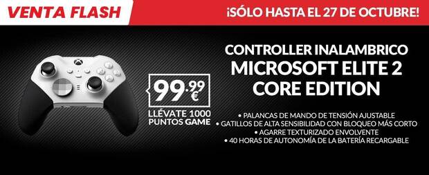 Oferta CONTROLLER INALMBRICO MICROSOFT ELITE 2 CORE EDITION en GAME slo hoy precio especial