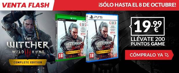 The Witcher 3: Complete Edition de oferta en GAME por tiempo limitado para PS5 y Xbox Series X