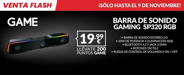 BARRA DE SONIDO GAMING GAME SP320 RGB BLUETOOTH por solo 19,99 en GAME