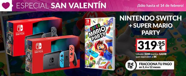 Pack de Nintendo Switch en las ofertas de San Valentn de GAME.