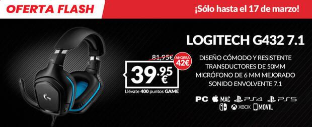 Auriculares gaming Logitech G432 7.1 de oferta en GAME