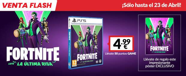 FORTNITE: LOTE LA LTIMA RISA oferta en GAME con regalo de pster exclusivo