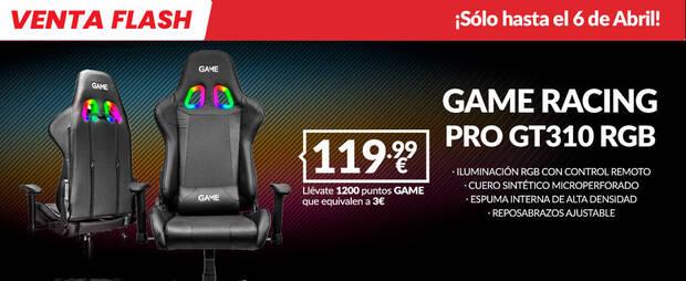 Silla gaming Racing PRO RGB GT310 de oferta en GAME por tiempo limitado