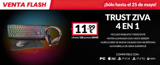  PACK DE PERIFRICOS GAMING TRUST ZIVA 4 EN 1 de oferta en GAME por tiempo limitado