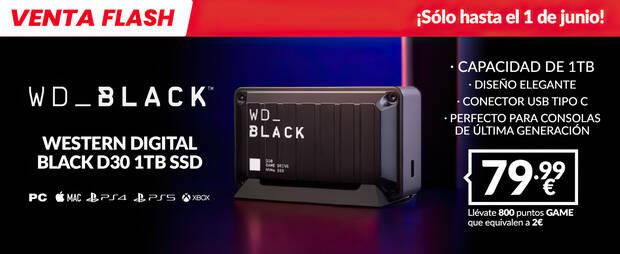 SSD WD BLACK D30 de 1TB por 79,99 de oferta en GAME por tiempo limitado