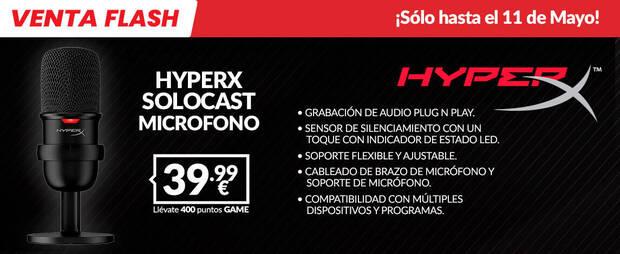 Micrfono gaming HYPERX SOLOCAST de oferta en GAME por tiempo limitado