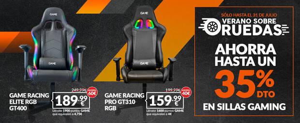 Sillas Gaming de oferta en GAME.