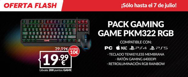 PACK GAME PKM322 RGB 2 IN 1 GAMING SET (RATN + TECLADO) por solo 19,99 en GAME